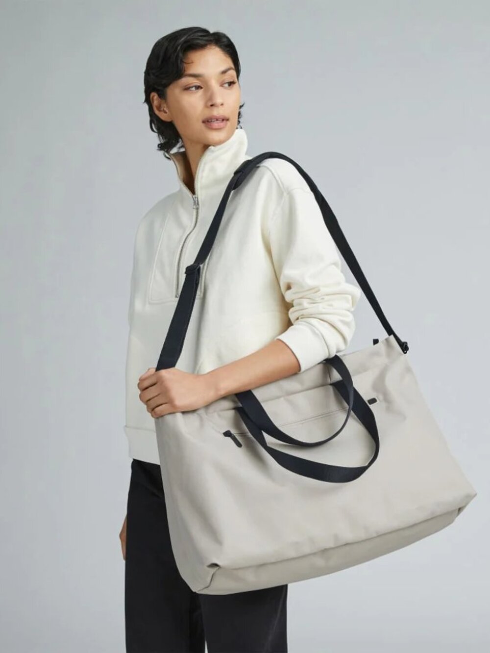 Everlane Gray Olive Renew Transit Weekender Duffle Crossbody Travel Bag